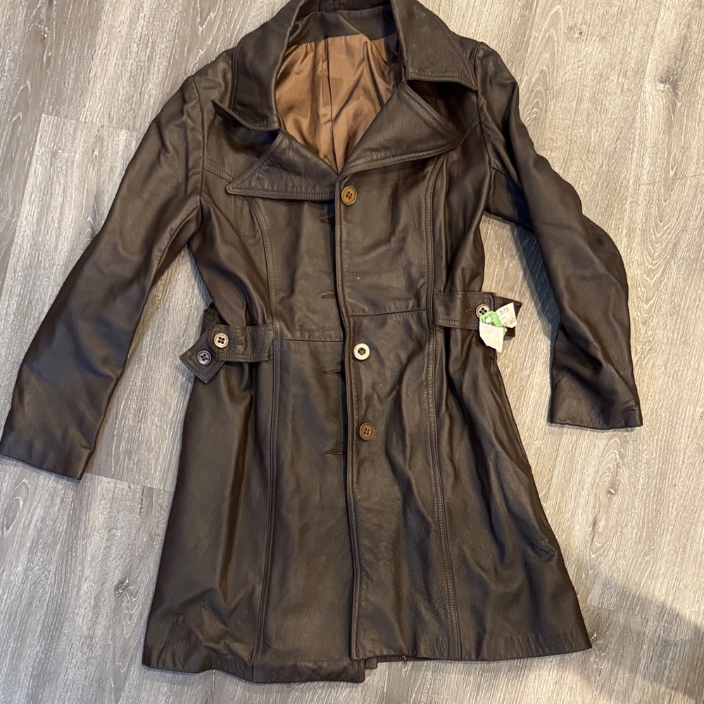Women's Brown Vintage Boho Leather Coat